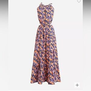 J Crew Harbor side-cutout dress in painted block print